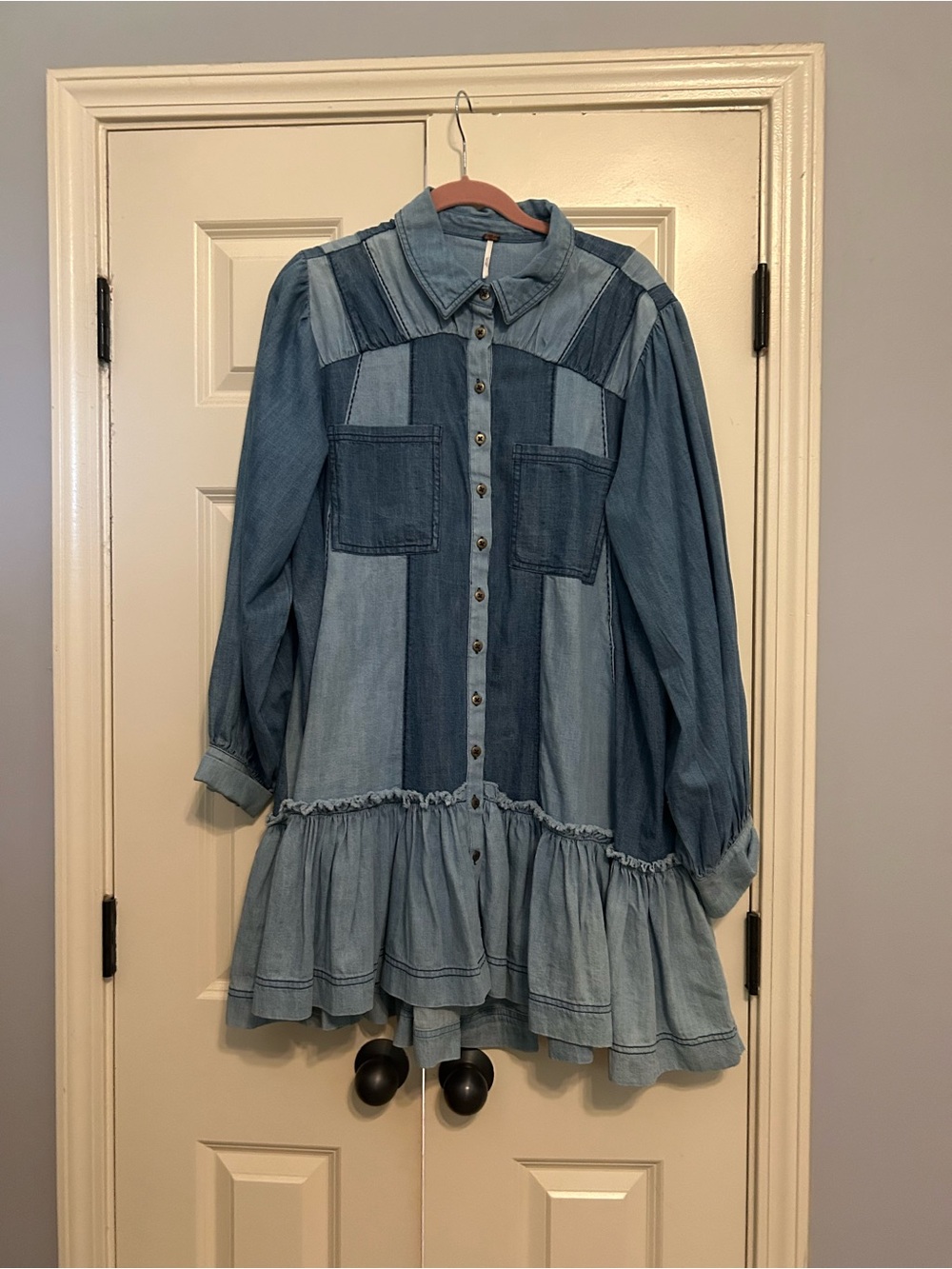 Free People Denim Patchwork Dress - Picture 3 of 8